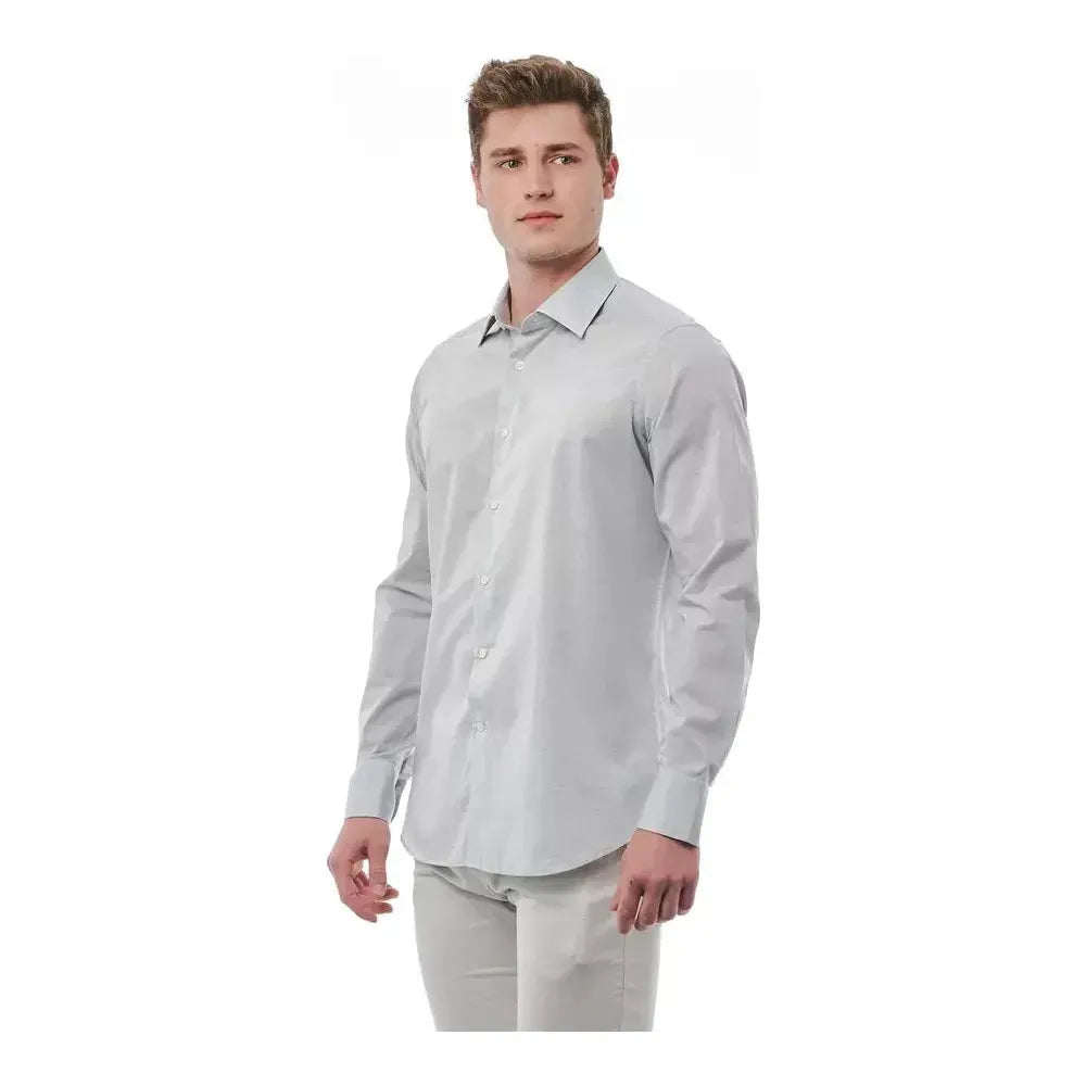 Bagutta Gray Cotton Men Shirt Bagutta Gray