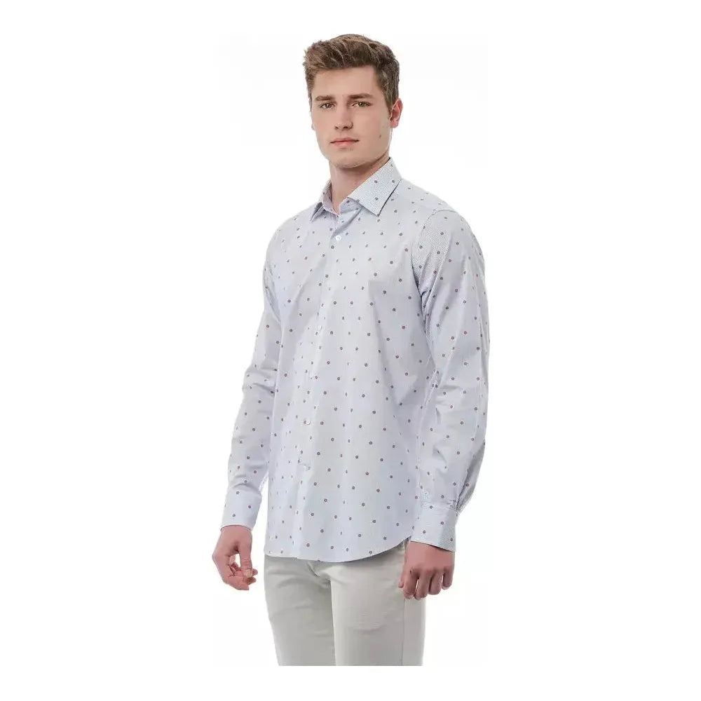 Bagutta Multicolor Cotton Men Shirt Bagutta Gray