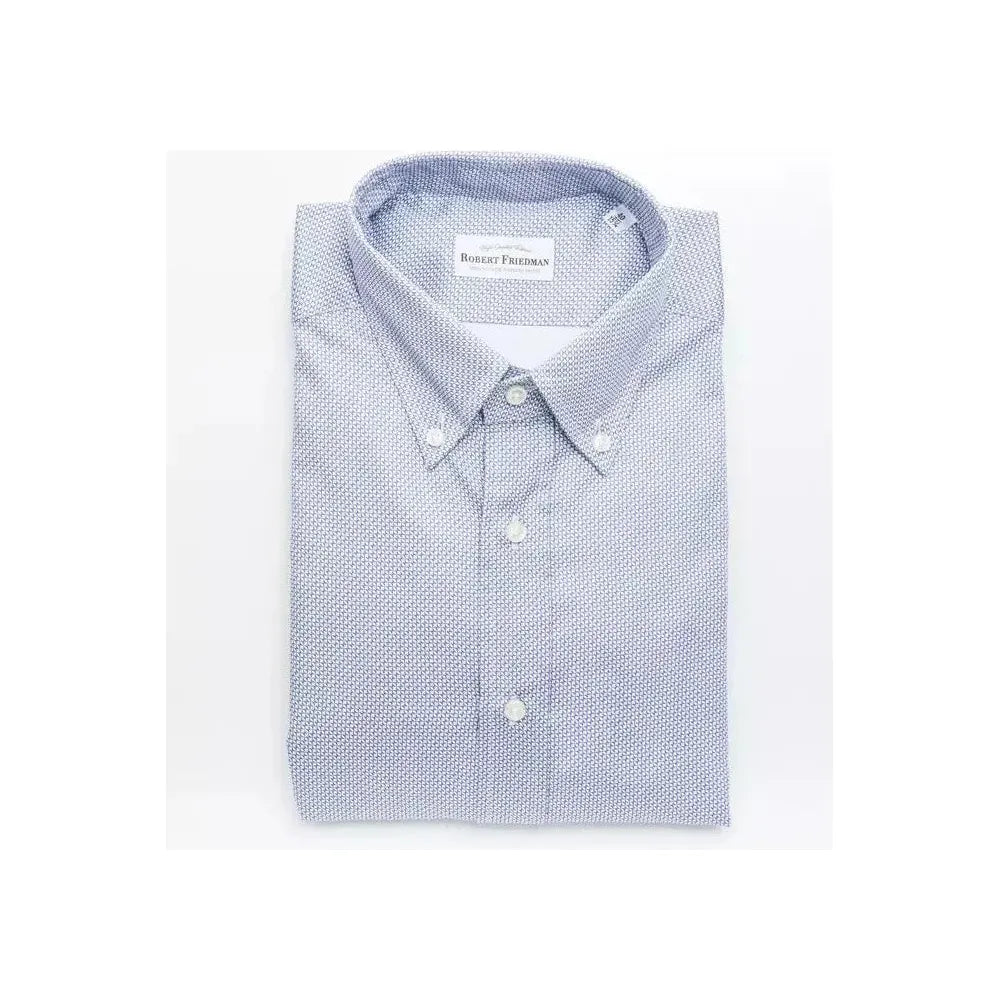 Robert Friedman Light Blue Cotton Men Shirt Robert Friedman Lavender