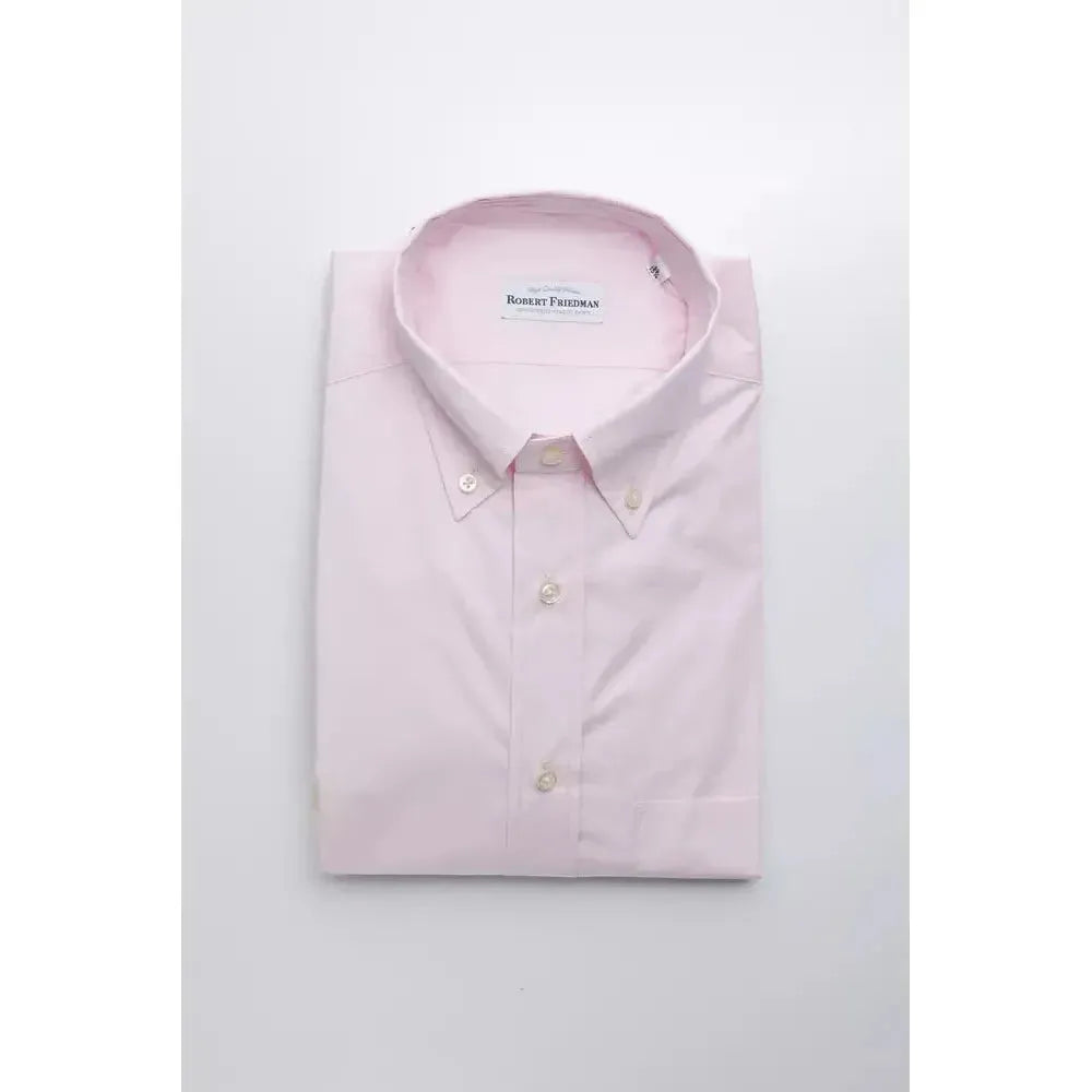 Robert Friedman Multicolor Cotton Men Shirt Robert Friedman Light Gray