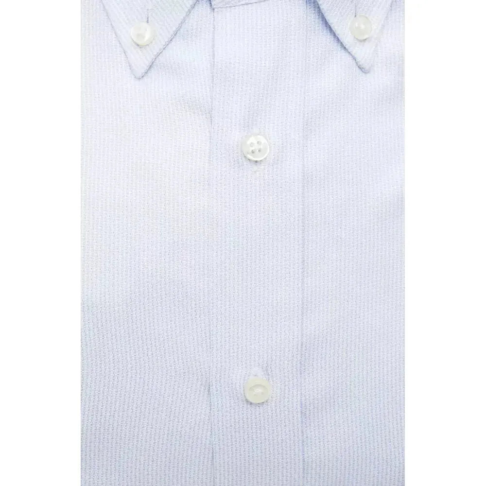 Robert Friedman Light Blue Cotton Men Shirt Robert Friedman Lavender