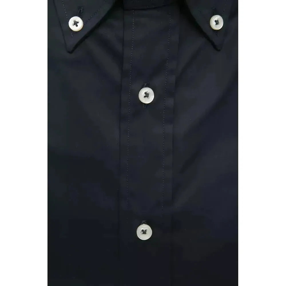 Robert Friedman Black Cotton Men Shirt Robert Friedman Dark Slate Gray