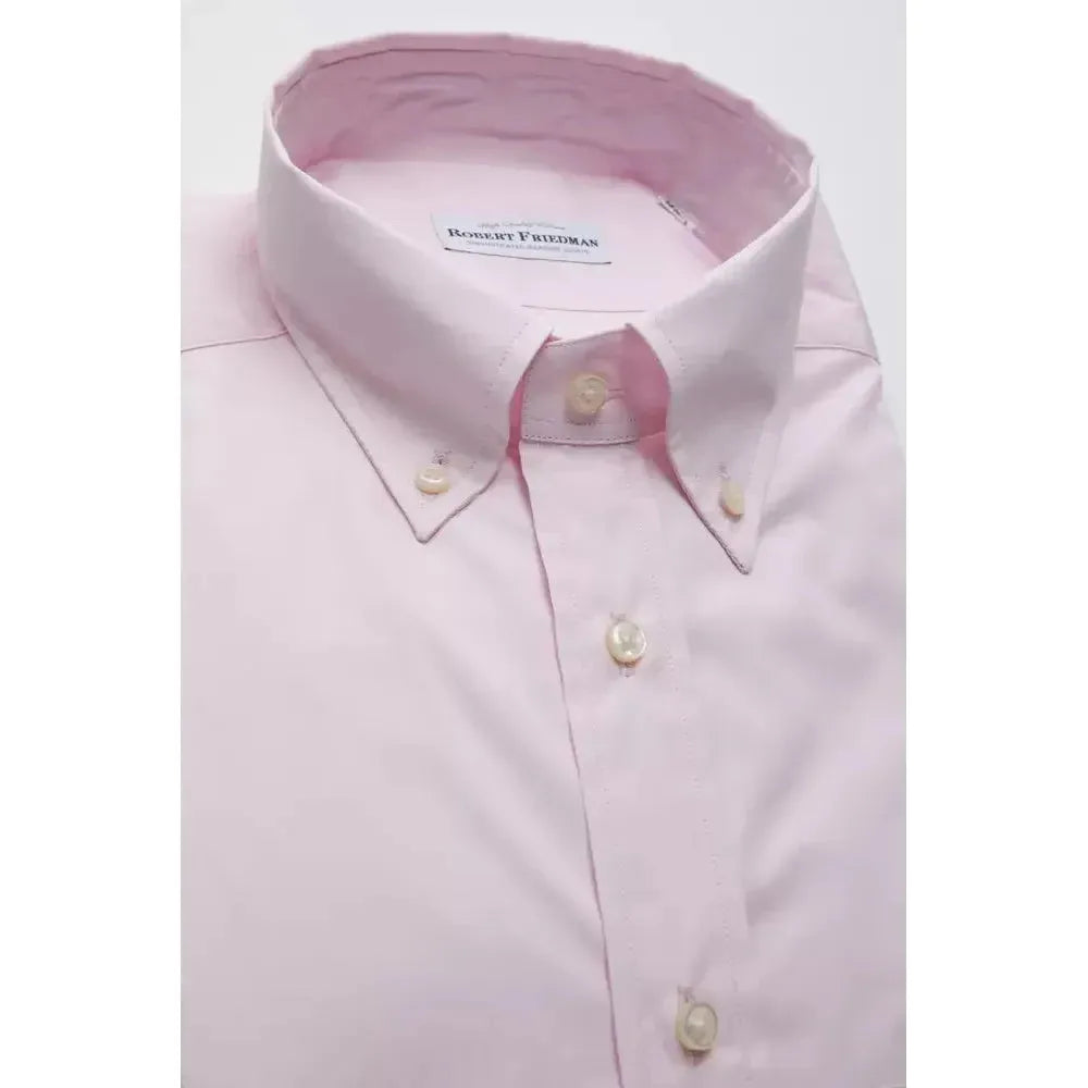 Robert Friedman Multicolor Cotton Men Shirt Robert Friedman Light Gray