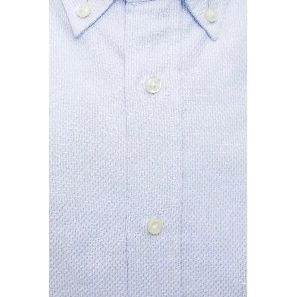 Robert Friedman Light Blue Cotton Men Shirt Robert Friedman Light Gray
