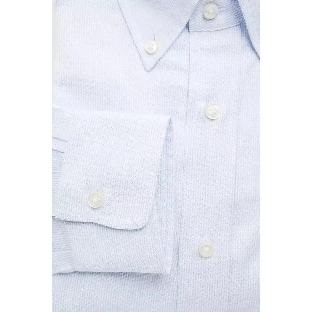 Robert Friedman Light Blue Cotton Men Shirt Robert Friedman Lavender