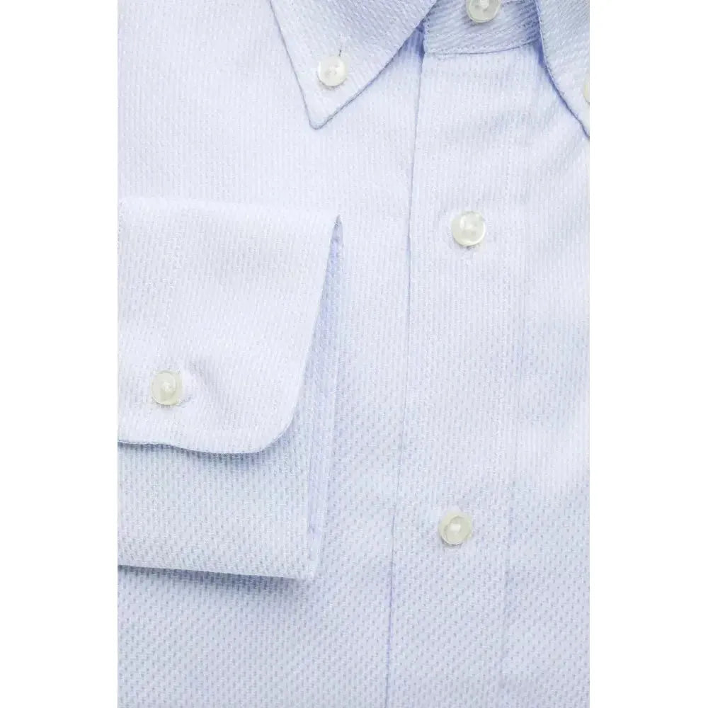 Robert Friedman Light Blue Cotton Men Shirt Robert Friedman Lavender