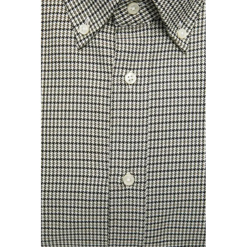 Robert Friedman Beige Cotton Men Shirt Robert Friedman Gray