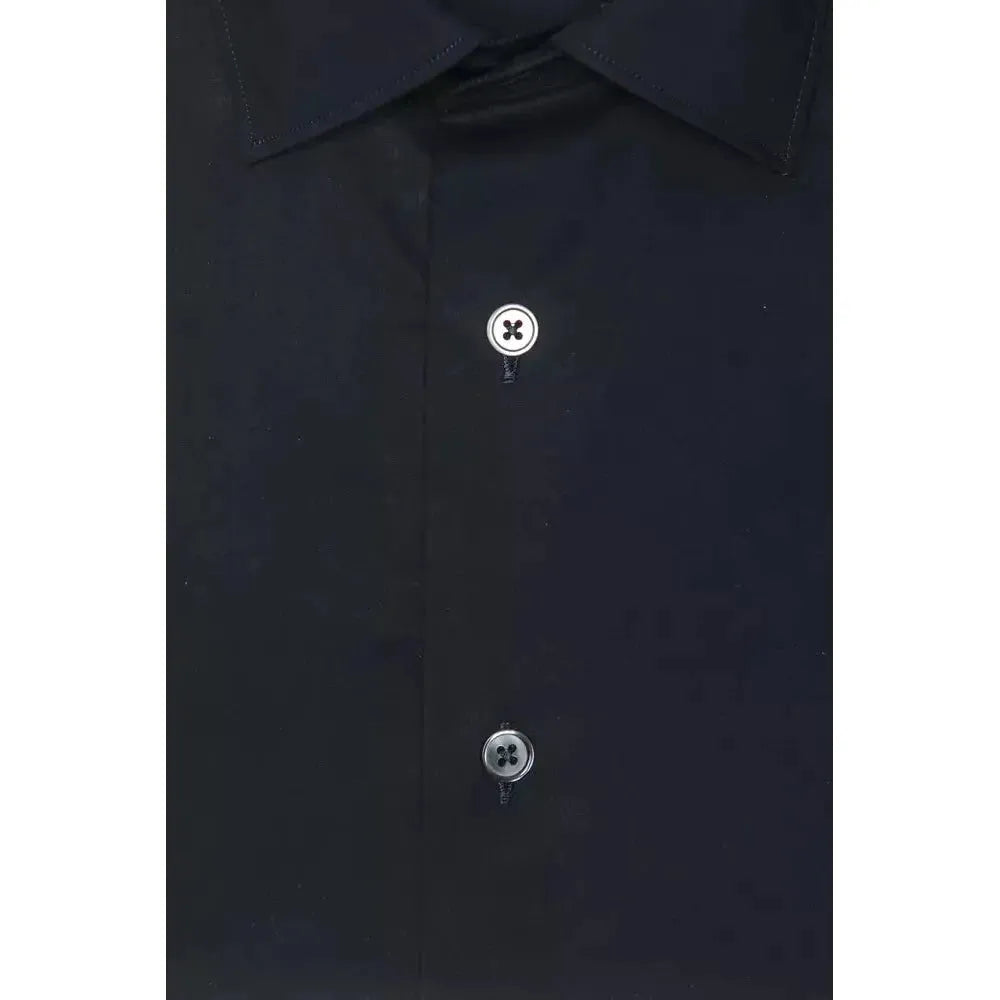 Robert Friedman Black Cotton Men Shirt Robert Friedman Dark Slate Gray
