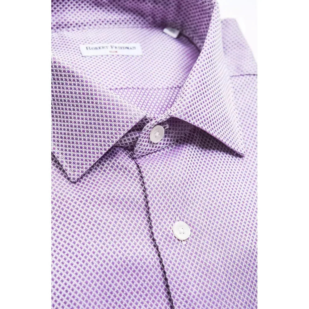 Robert Friedman Multicolor Cotton Men Shirt Robert Friedman Thistle
