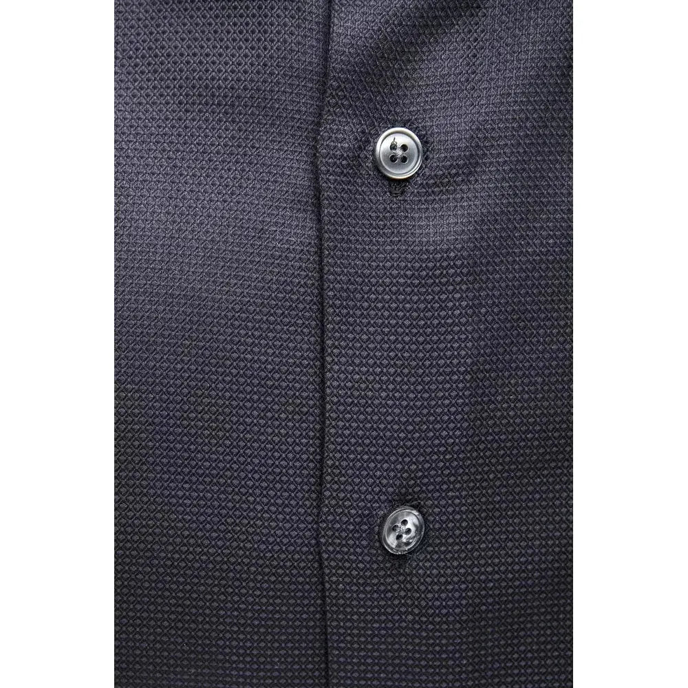 Robert Friedman Blue Cotton Men Shirt Robert Friedman Dark Slate Gray