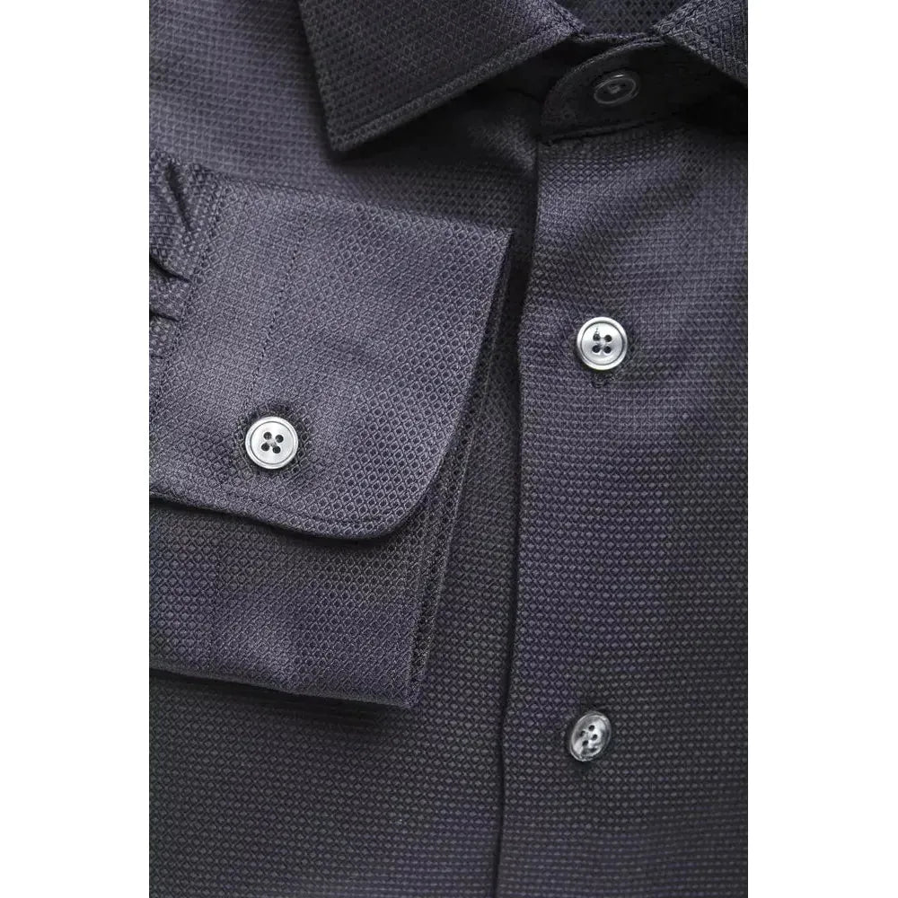 Robert Friedman Blue Cotton Men Shirt Robert Friedman Dark Slate Gray
