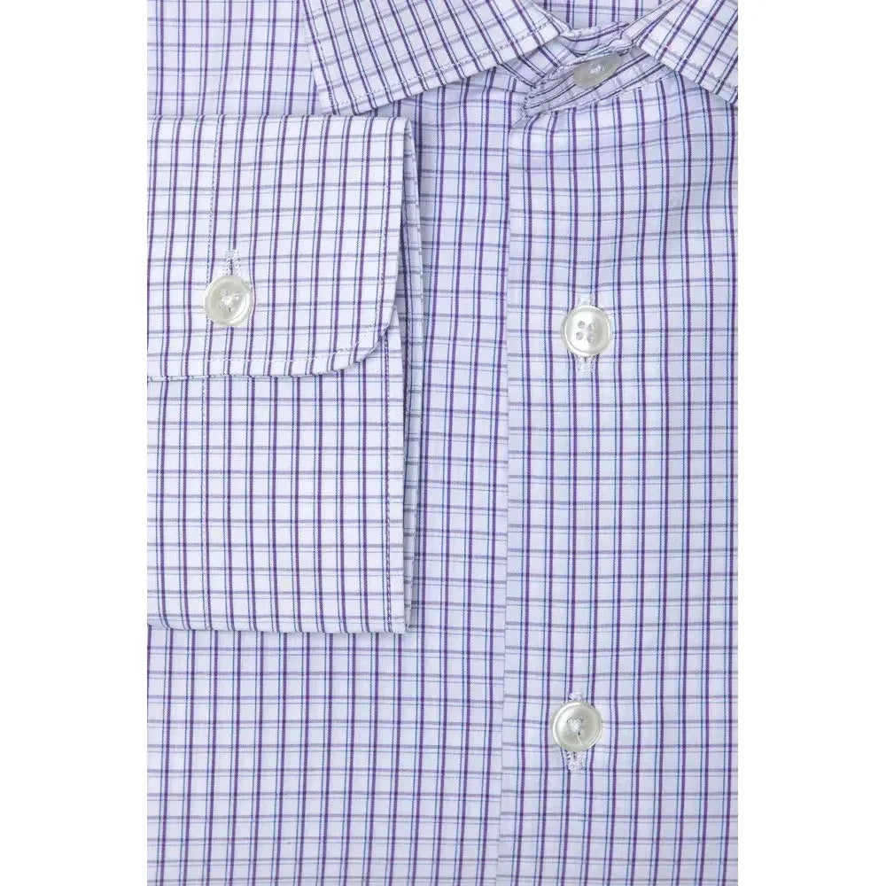 Robert Friedman Burgundy Cotton Men Shirt Robert Friedman Light Gray