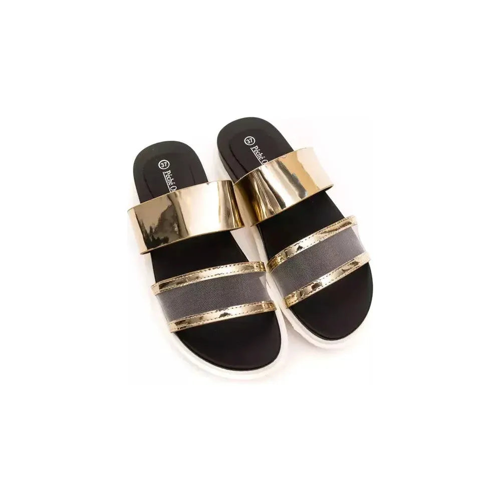 Péché Originel Gold Polyethylene Women Sandal Péché Originel Antique White
