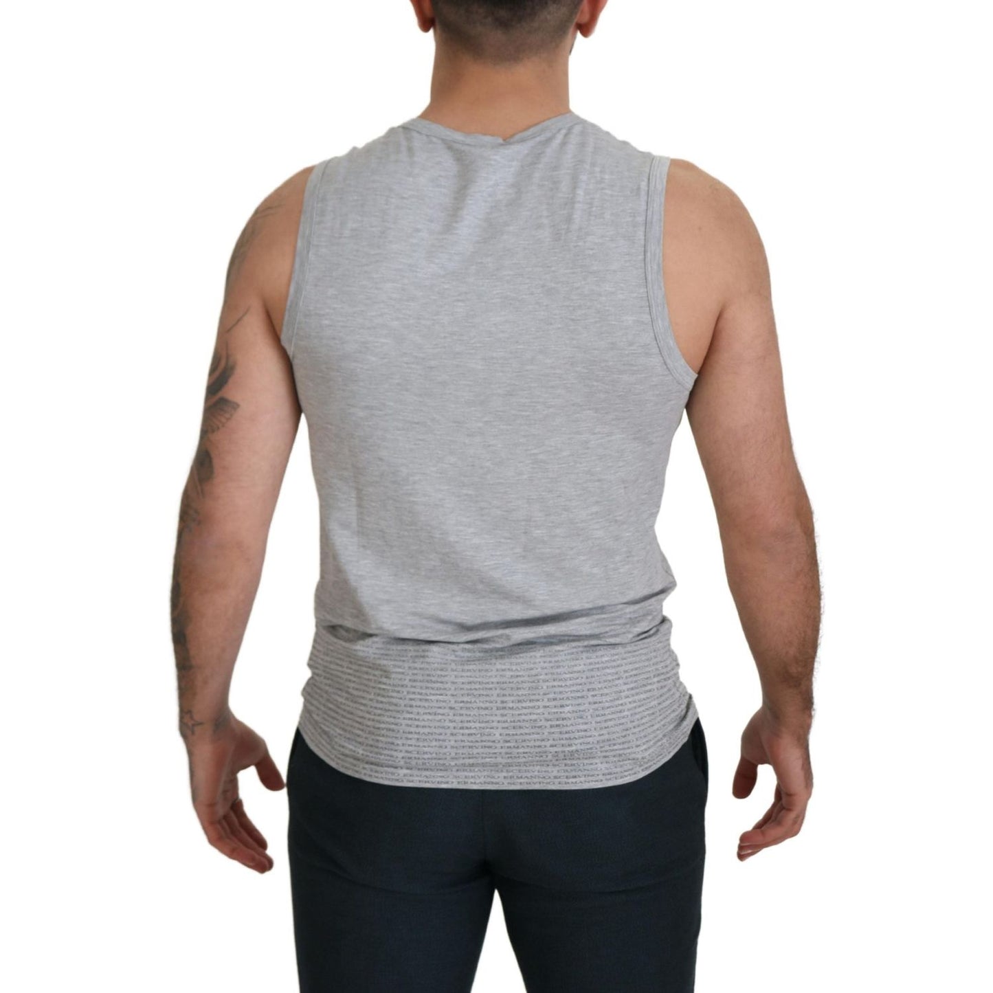 Ermanno Scervino Chic Gray Sleeveless Crewneck Tee Ermanno Scervino Dark Gray