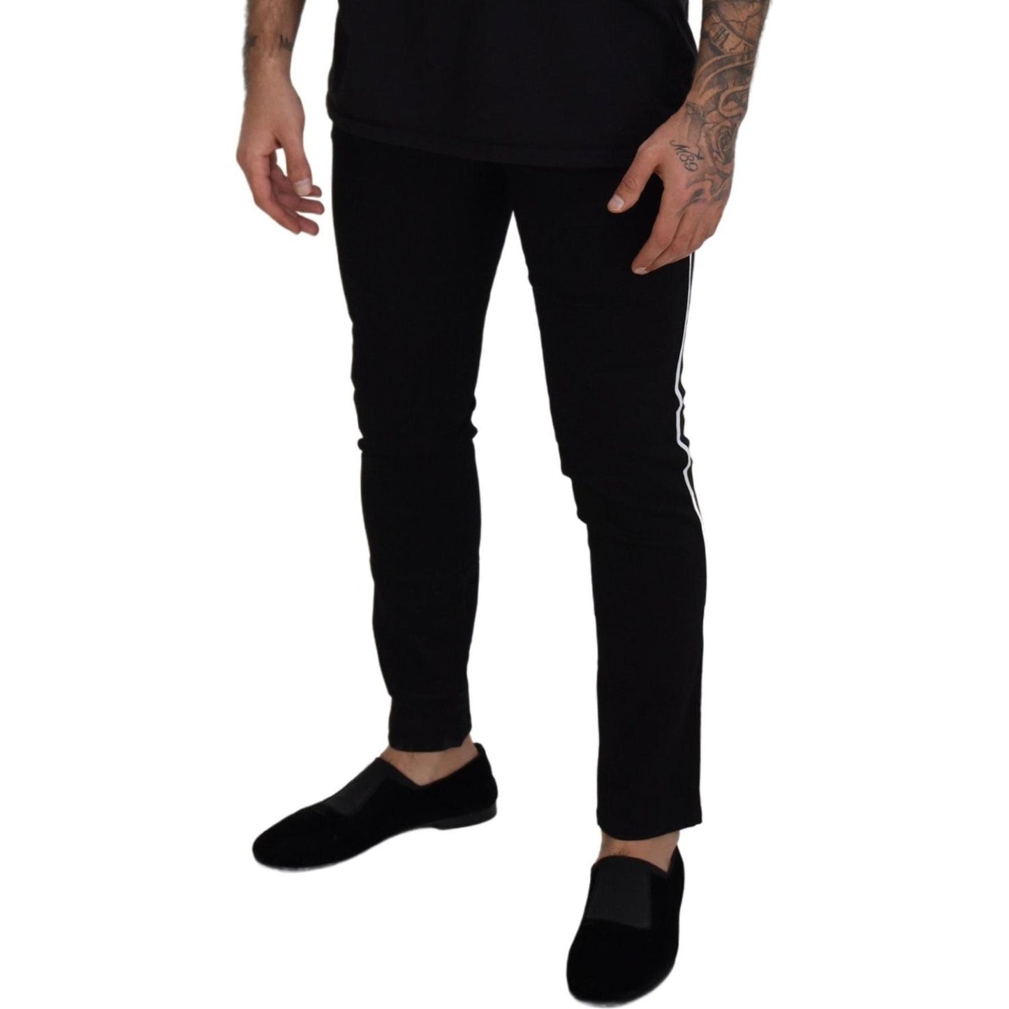 Dolce & Gabbana Elegant Black Slim Fit Denim Pants Dolce & Gabbana Black
