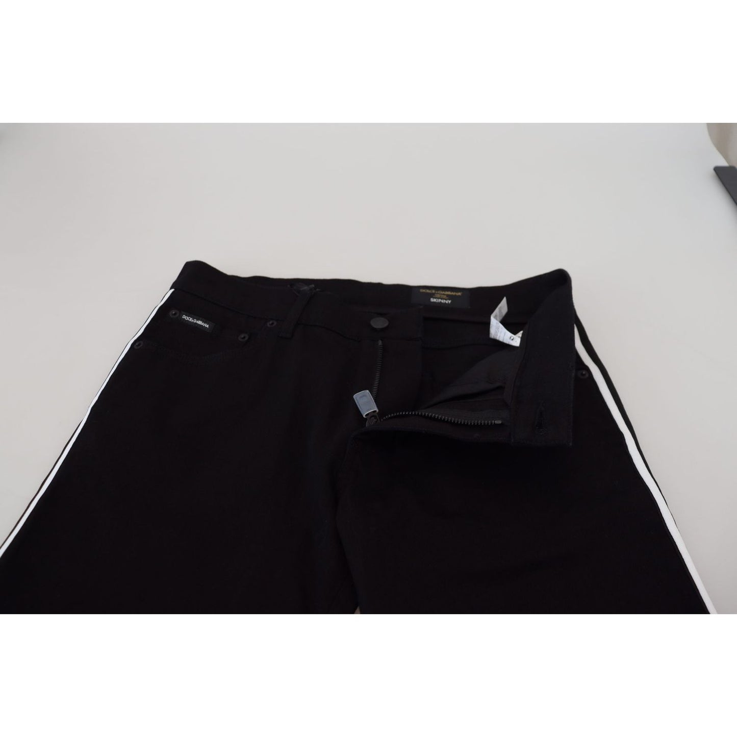 Dolce & Gabbana Elegant Black Slim Fit Denim Pants Dolce & Gabbana Light Gray