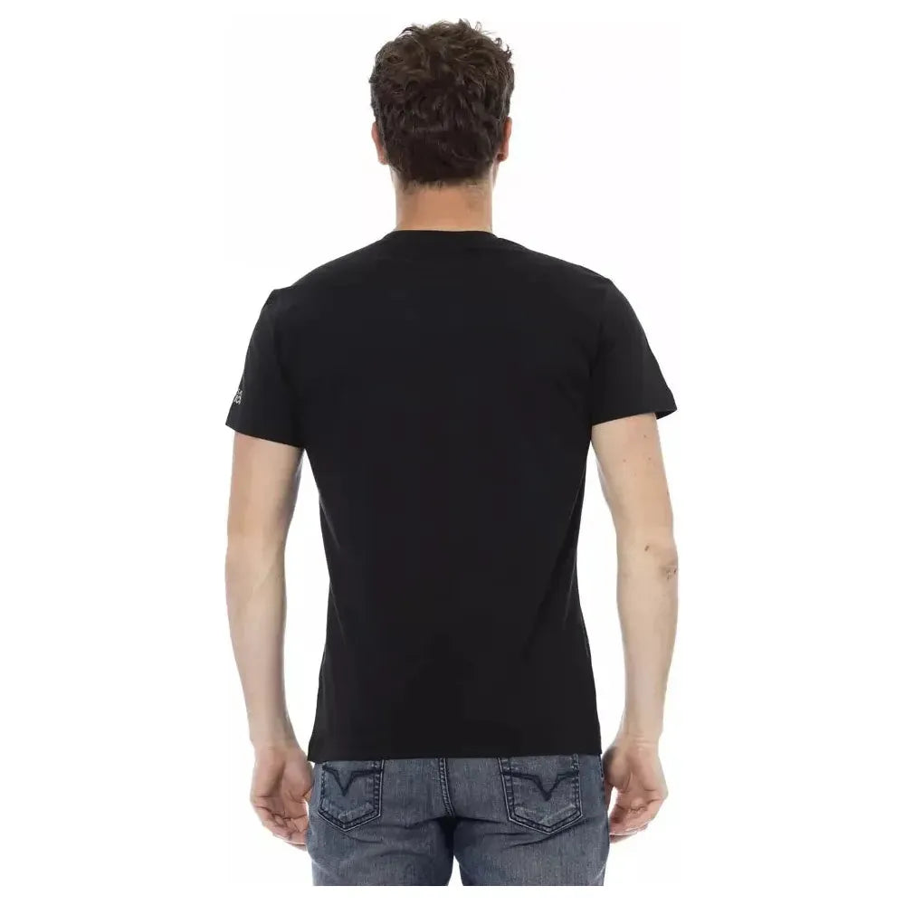 Trussardi Action Black Cotton Men T-Shirt Trussardi Action Tan