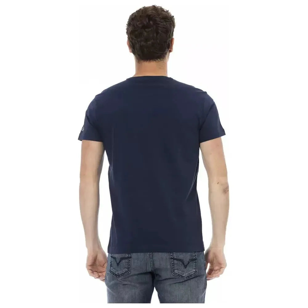 Trussardi Action Blue Cotton Men T-Shirt Trussardi Action Dark Slate Gray