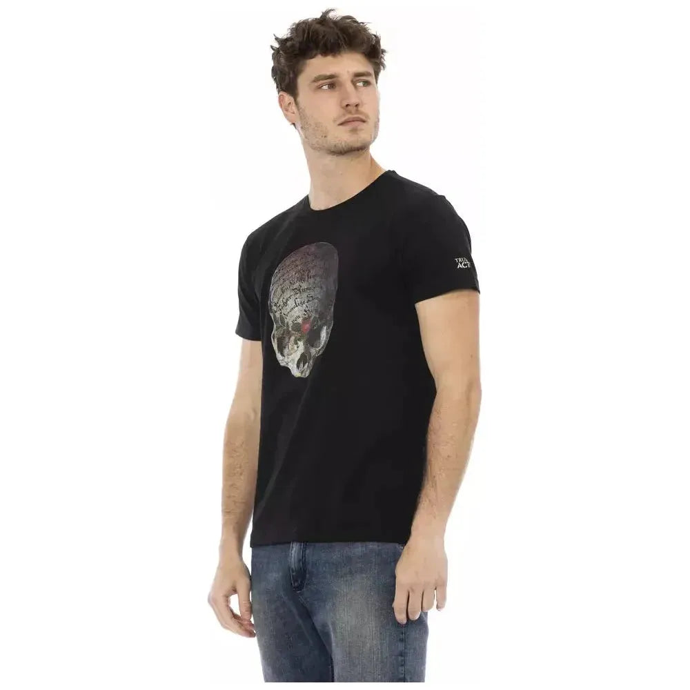 Trussardi Action Black Cotton Men T-Shirt Trussardi Action Tan