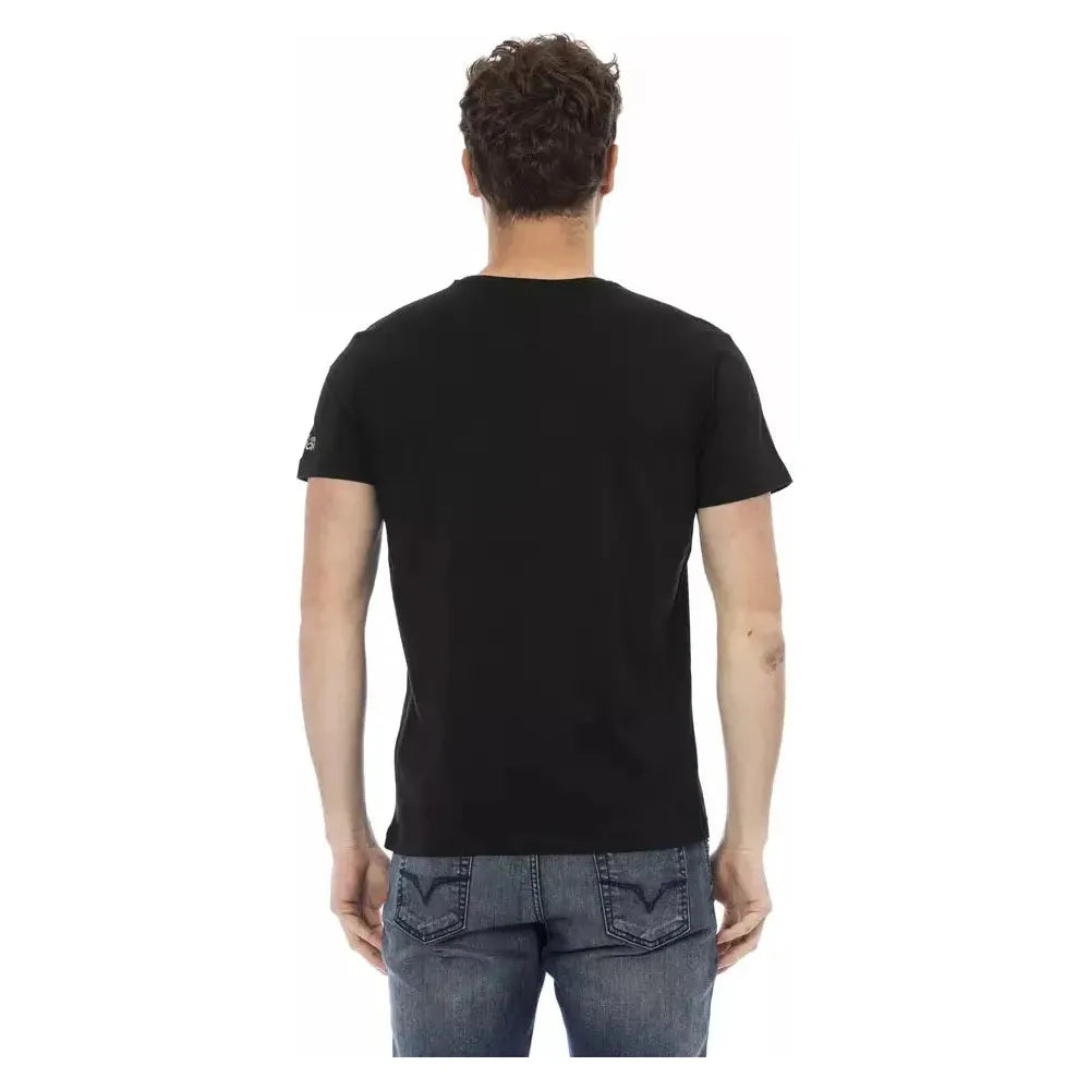 Trussardi Action Black Cotton Men T-Shirt Trussardi Action Tan