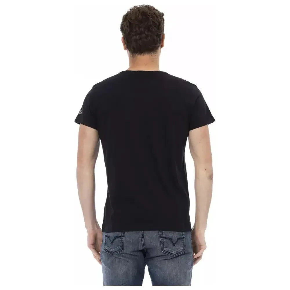 Trussardi Action Black Cotton Men T-Shirt Trussardi Action Tan