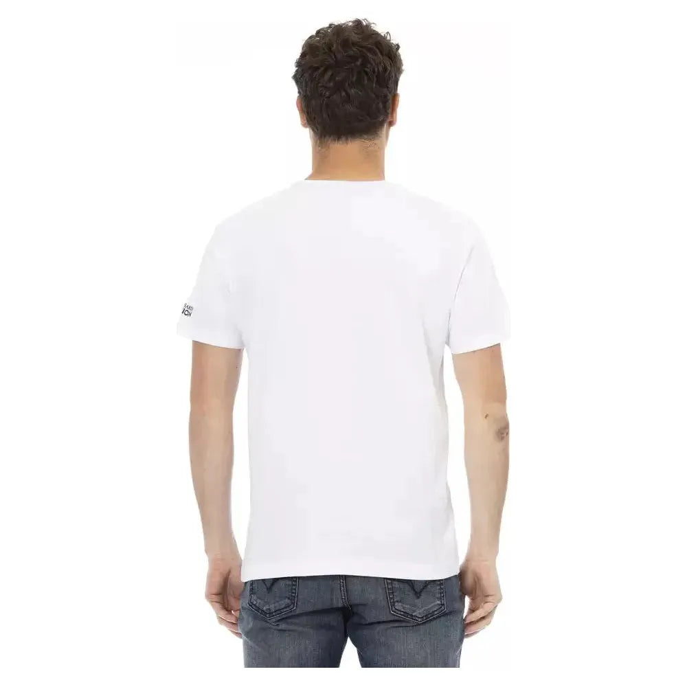 Trussardi Action White Cotton Men T-Shirt Trussardi Action Dark Slate Gray