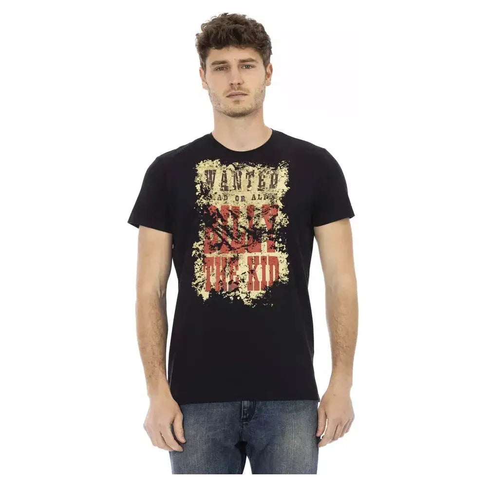 Trussardi Action Black Cotton Men T-Shirt Trussardi Action Dark Slate Gray