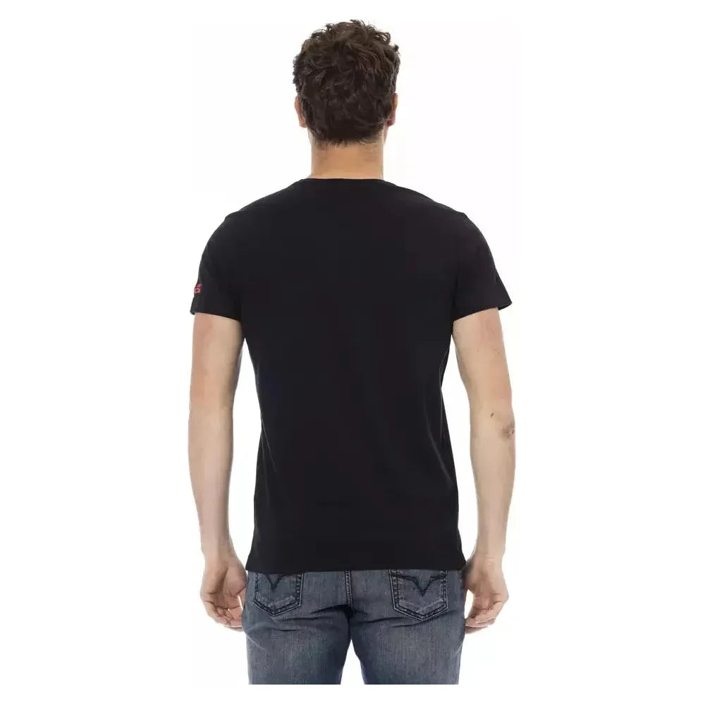 Trussardi Action Black Cotton Men T-Shirt Trussardi Action Tan
