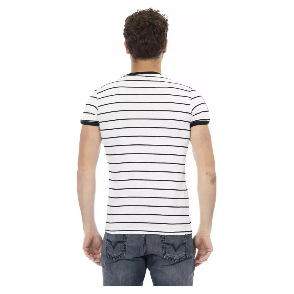 Trussardi Action White Cotton Men T-Shirt Trussardi Action Dark Slate Gray
