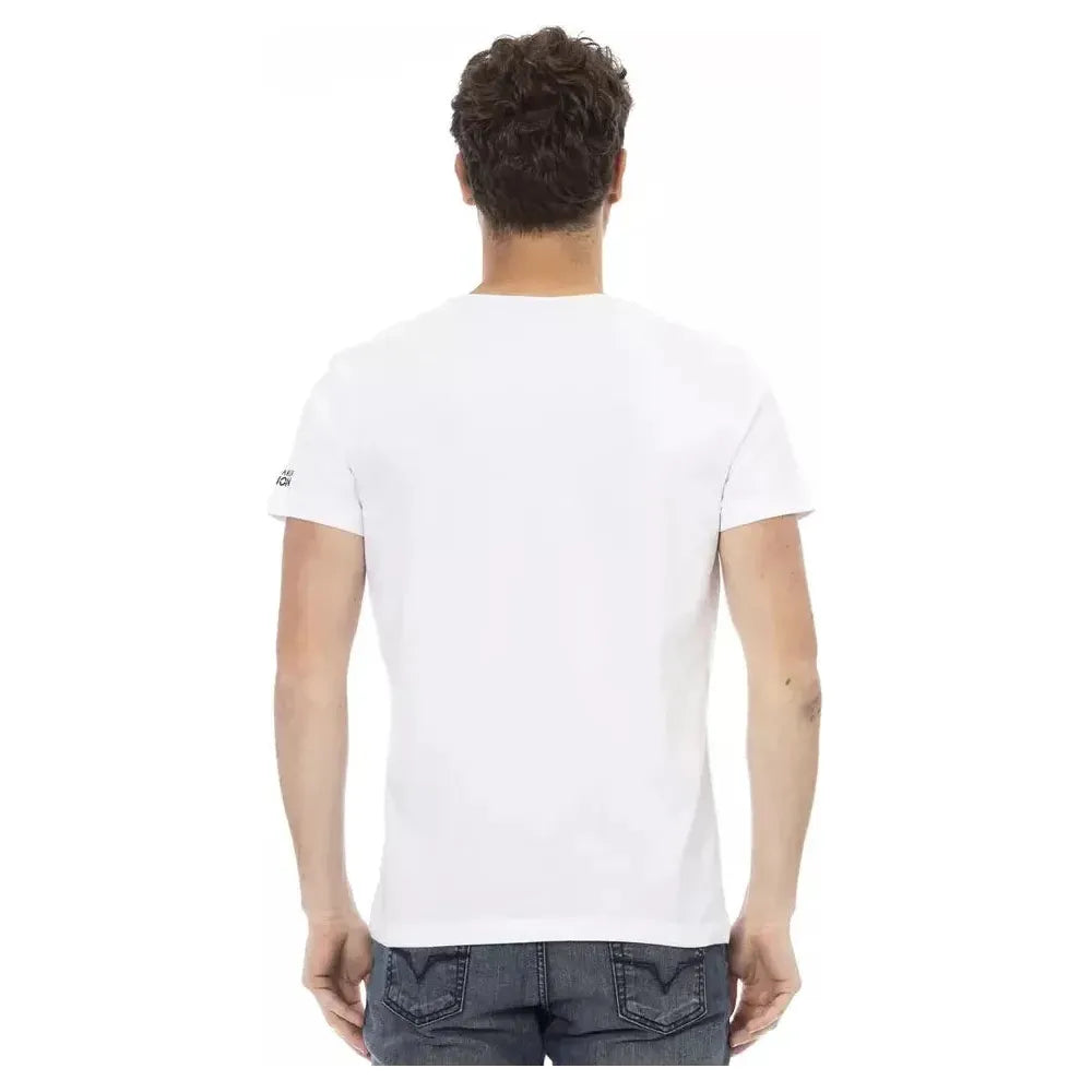 Trussardi Action White Cotton Men T-Shirt Trussardi Action Dark Slate Gray