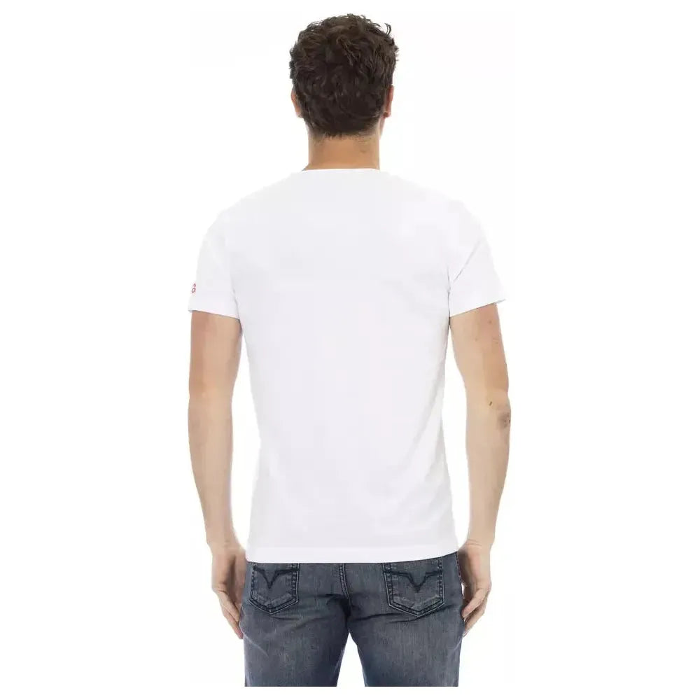 Trussardi Action White Cotton Men T-Shirt Trussardi Action Dark Slate Gray