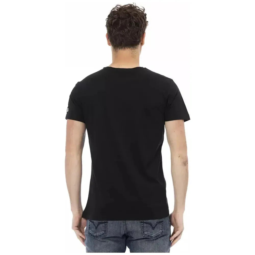 Trussardi Action Black Cotton Men T-Shirt Trussardi Action Tan