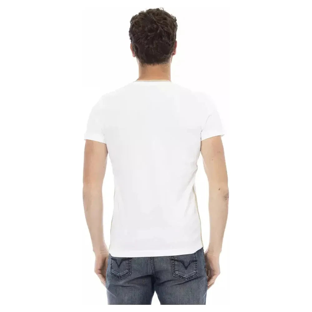 Trussardi Action White Cotton Men T-Shirt Trussardi Action Dark Slate Gray