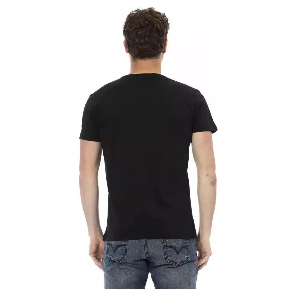 Trussardi Action Black Cotton Men T-Shirt Trussardi Action Tan