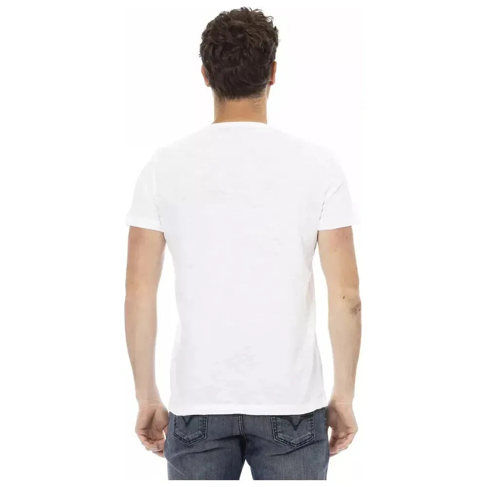 Trussardi Action White Cotton Men T-Shirt Trussardi Action Dark Slate Gray
