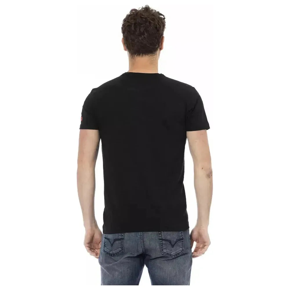 Trussardi Action Black Cotton Men T-Shirt Trussardi Action Tan