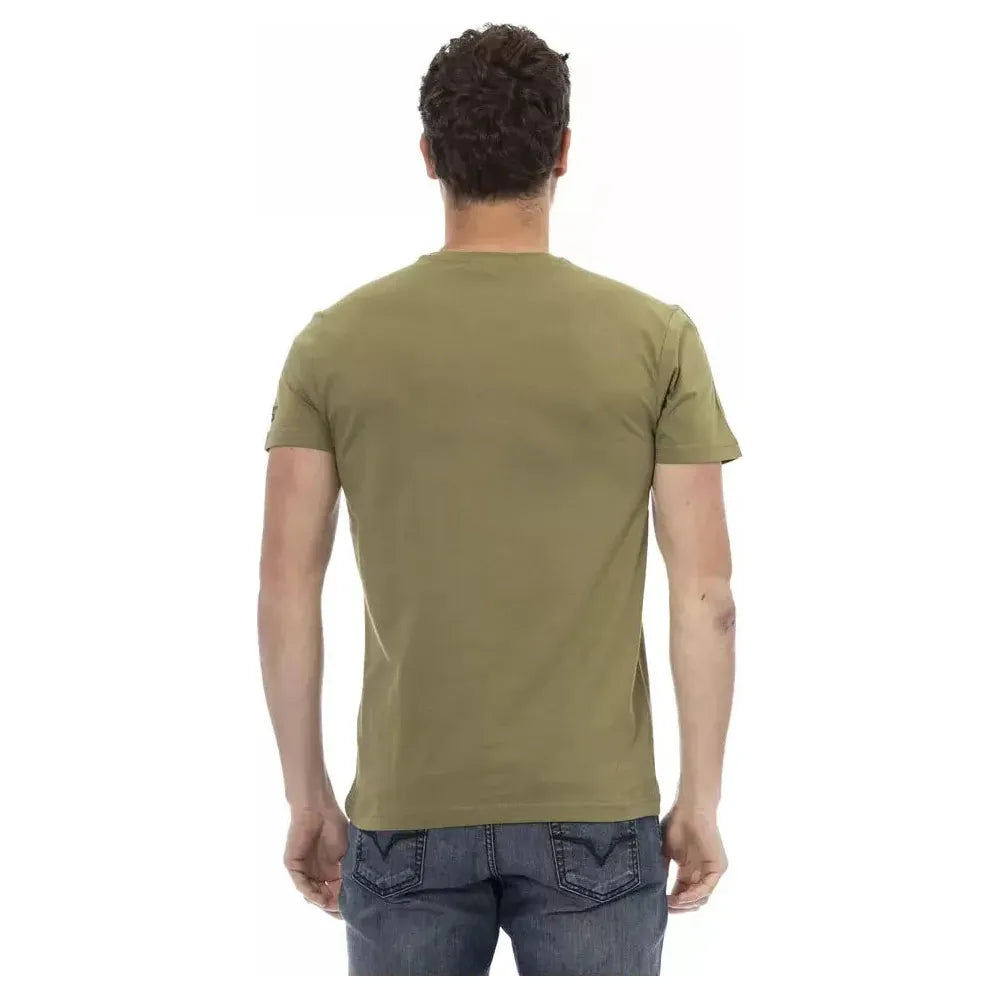 Trussardi Action Green Cotton Men's T-Shirt Trussardi Action Dim Gray