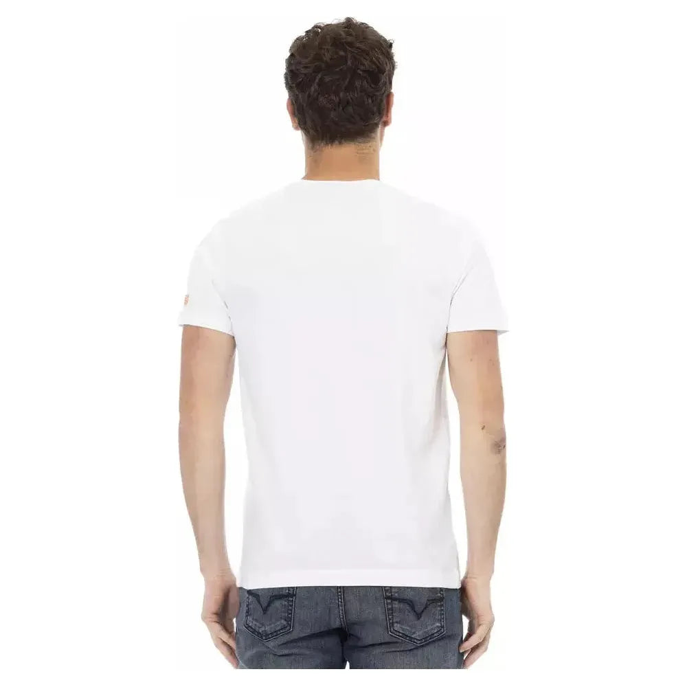 Trussardi Action White Cotton Men T-Shirt Trussardi Action Dark Slate Gray