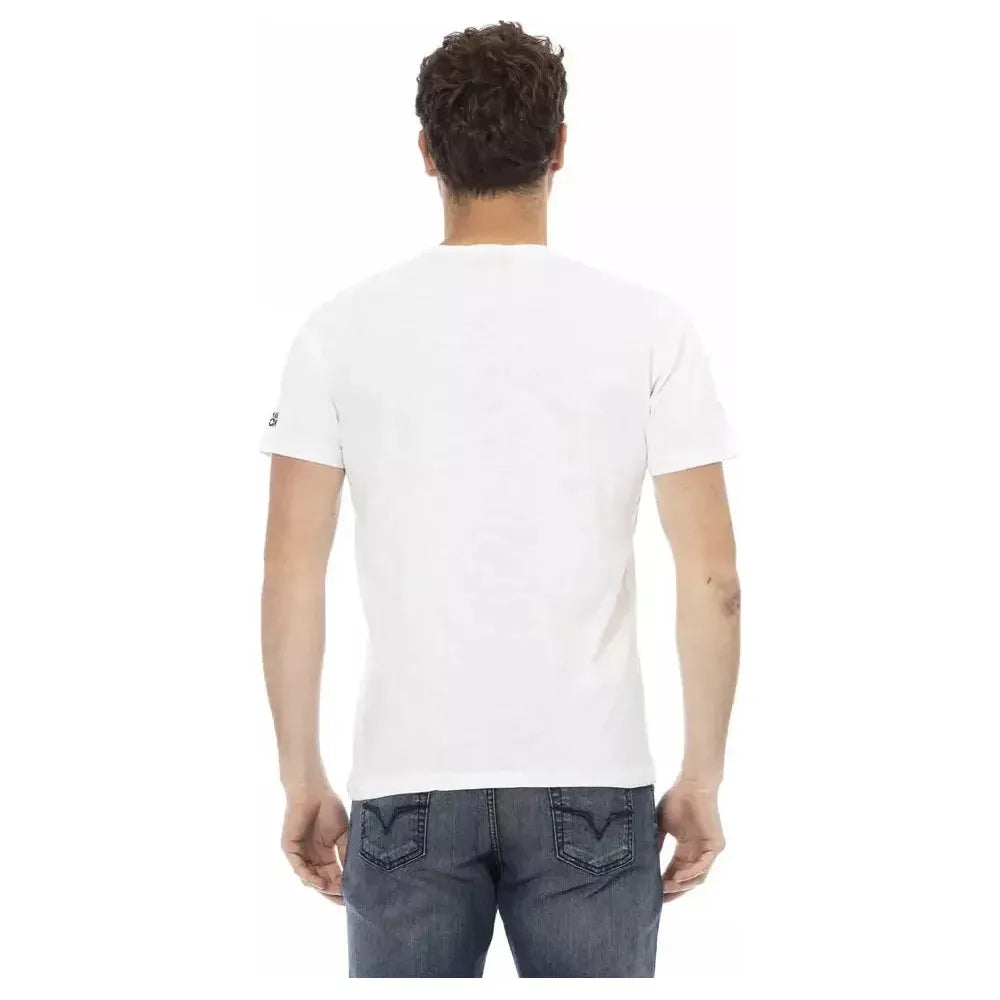 Trussardi Action White Cotton Men T-Shirt Trussardi Action Dark Slate Gray