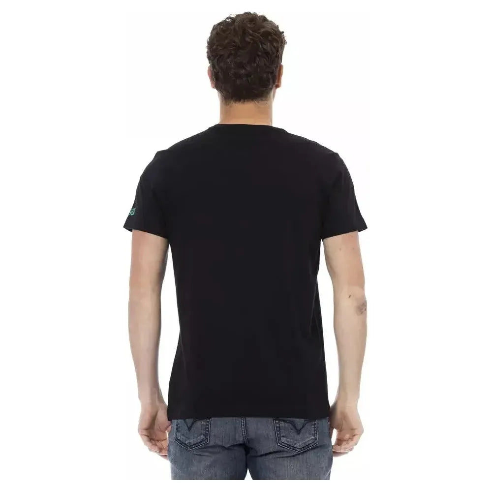Trussardi Action Black Cotton Men T-Shirt Trussardi Action Tan