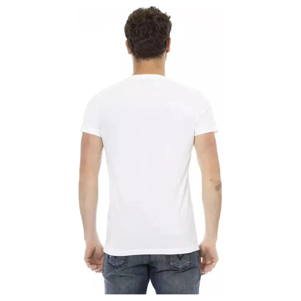 Trussardi Action White Cotton Men T-Shirt Trussardi Action Dark Slate Gray