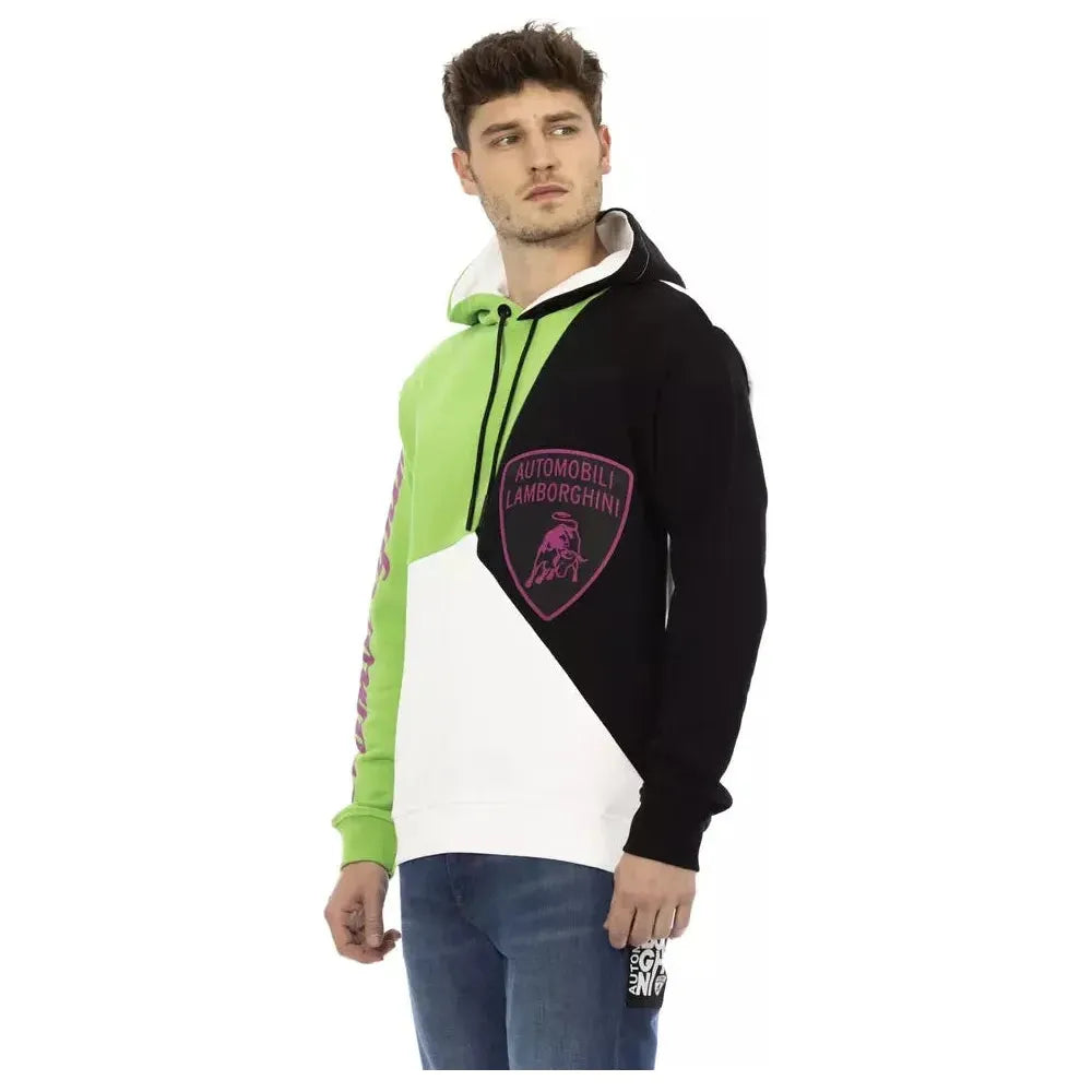 Automobili Lamborghini White Cotton Men's Sweater Hoodie Automobili Lamborghini Dark Slate Gray