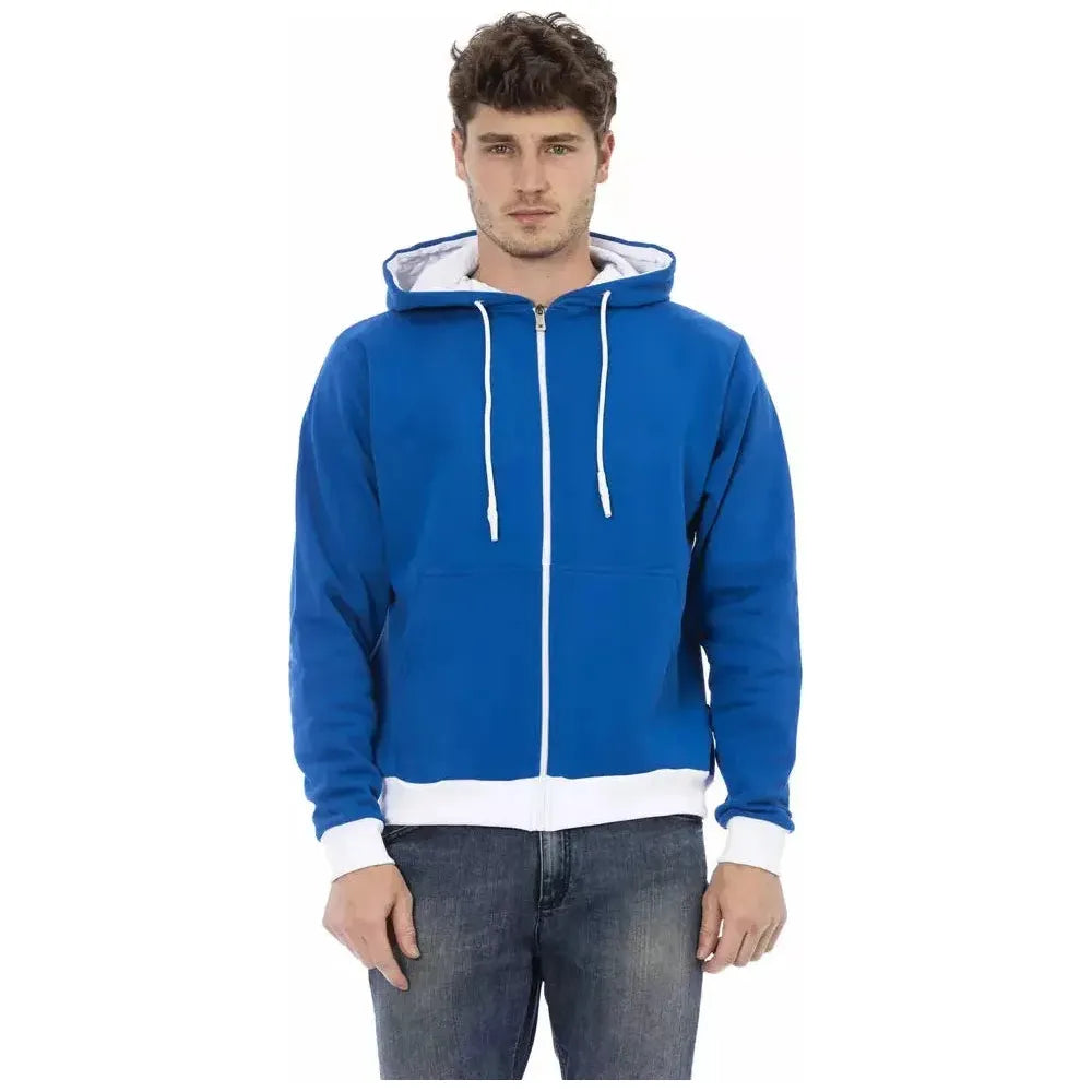 Baldinini Trend Blue Wool Men Sweater Baldinini Trend Dark Slate Blue