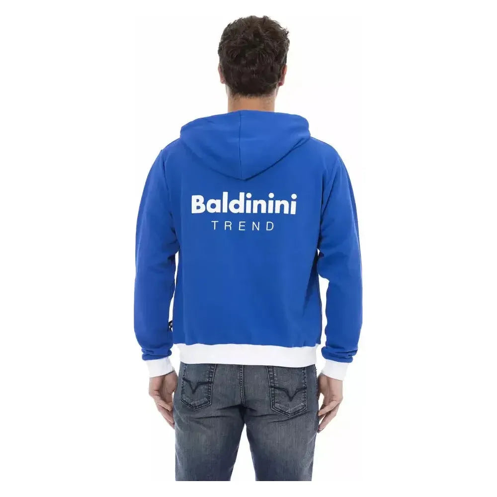 Baldinini Trend Blue Wool Men Sweater Baldinini Trend Dark Slate Blue
