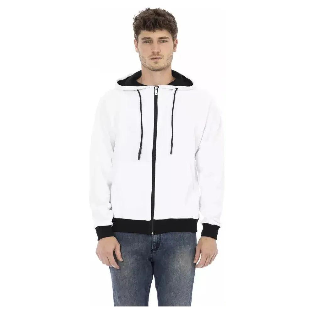 Baldinini Trend White Cotton Men Sweater Baldinini Trend Lavender