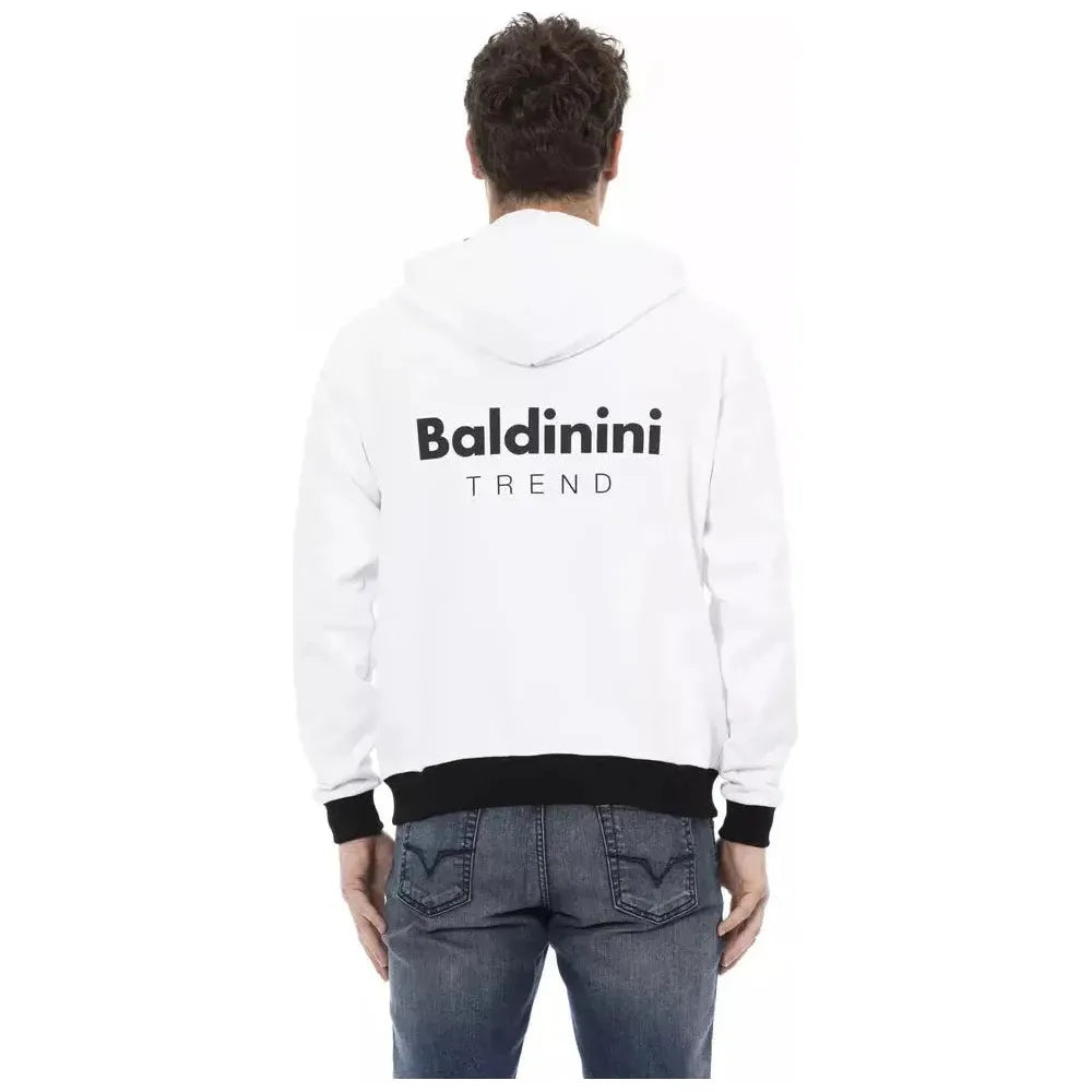 Baldinini Trend White Cotton Men Sweater Baldinini Trend White Smoke