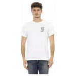 Bikkembergs Elegant White Front Print T-Shirt BIBE-22066-L-FBB-126