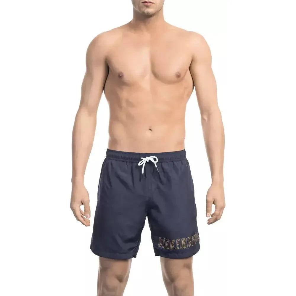 Bikkembergs Blue Polyester Men's Swim Short Bikkembergs Tan