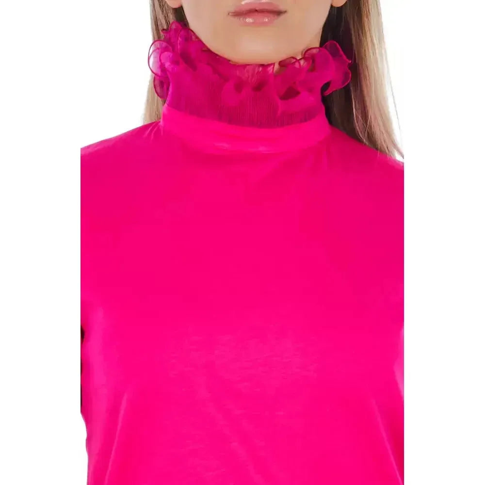 Frankie Morello Multicolor Cotton Women Top Frankie Morello Deep Pink