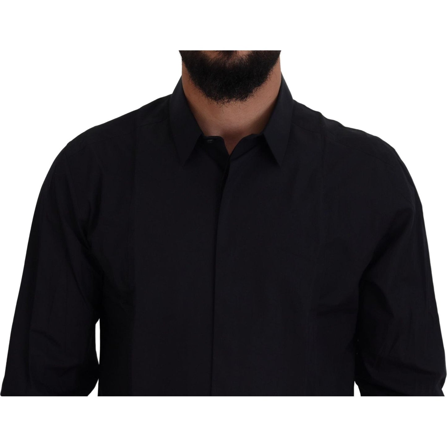 Dolce & Gabbana Dapper Slim Fit Formal Dress Shirt Dolce & Gabbana Black